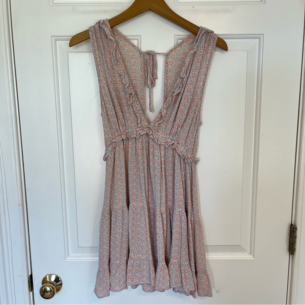 Ruffle V-Neck Floral Mini Dress